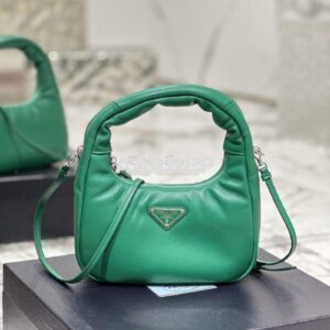 Replica Prada Soft Padded Nappa-leather mini bag 1BA384 Green 2