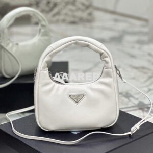 Replica Prada Soft Padded Nappa-leather mini bag 1BA384 White