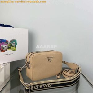 Replica Prada Leather bag with shoulder strap 1BH082 Apricot 2