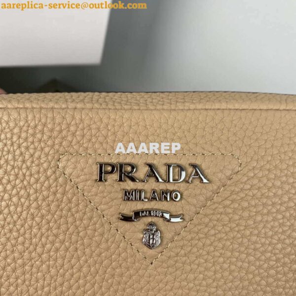 Replica Prada Leather bag with shoulder strap 1BH082 Apricot 3