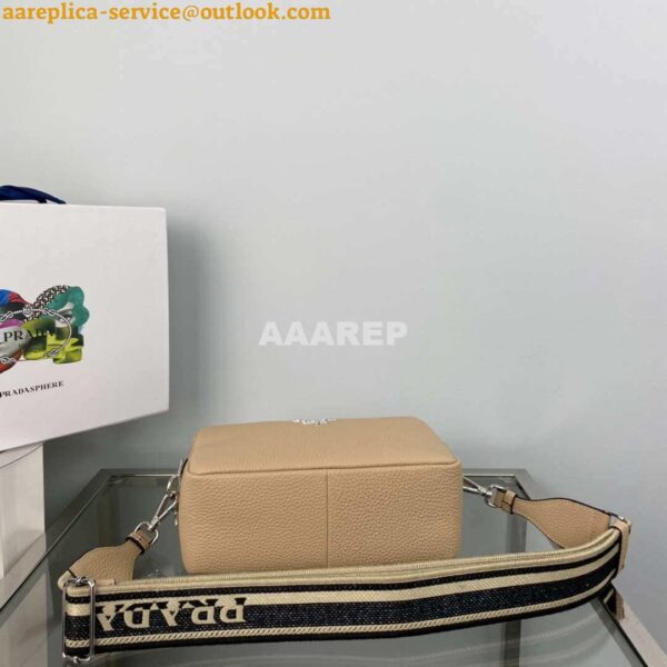 Replica Prada Leather bag with shoulder strap 1BH082 Apricot 4