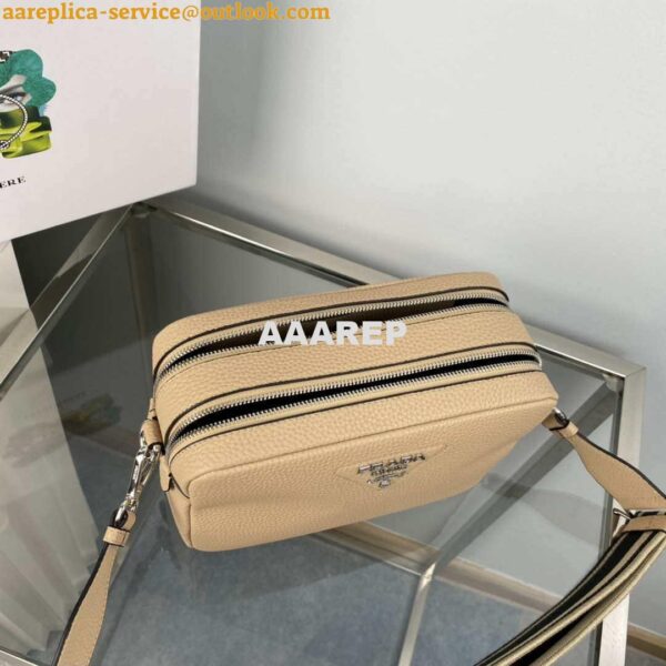 Replica Prada Leather bag with shoulder strap 1BH082 Apricot 7