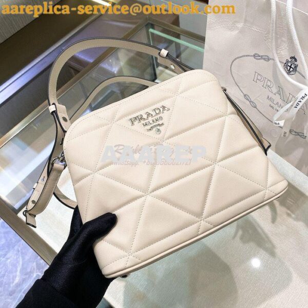 Replica Prada Spectrum Small Leather Bag 1BA311 White 5