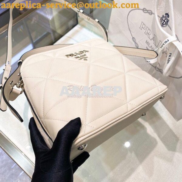 Replica Prada Spectrum Small Leather Bag 1BA311 White 8