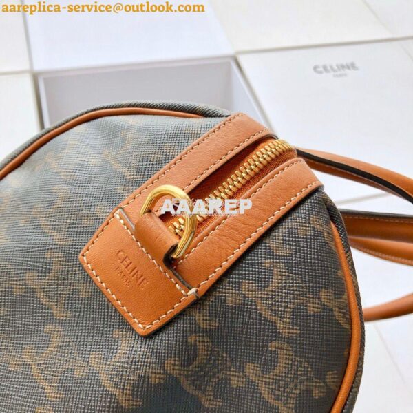 Replica Celine Boston Bag In Triomphe Canvas 190372 11