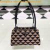 Replica Prada Symbole leather and fabric mini bag 1BC176 Black Ivy Gre