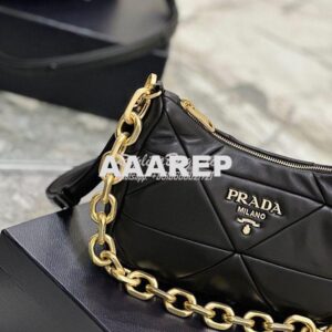 Replica Prada System nappa leather patchwork bag 1BC157 Black 2