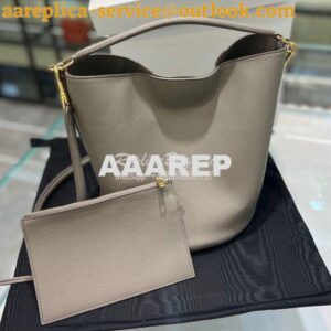 Replica Celine Bucket 16 In Supple Grained Calfskin 195573 Grey 2