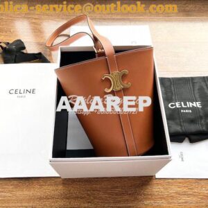 Replica Celine Bucket Triomphe In Natural Calfskin 199913 Tan