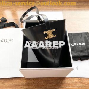 Replica Celine Bucket Triomphe In Shiny Calfskin 199913 Black