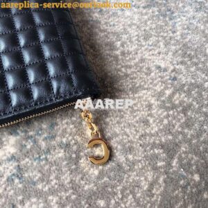 Replica Celine C Charm Pouch In Quilted Calfskin 10B813 Black 2