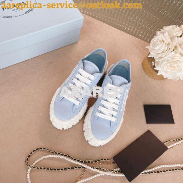 Replica Prada Nylon Gabardine Sneakers 1E260M Blue 6