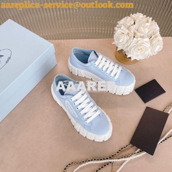 Replica Prada Nylon Gabardine Sneakers 1E260M Blue 7