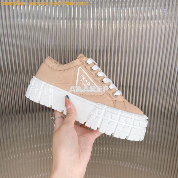 Replica Prada Nylon Gabardine Sneakers 1E260M Camel 3