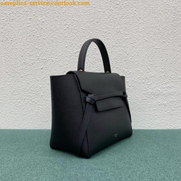 Replica Celine Micro Belt Bag In Black Grained Calfskin 12