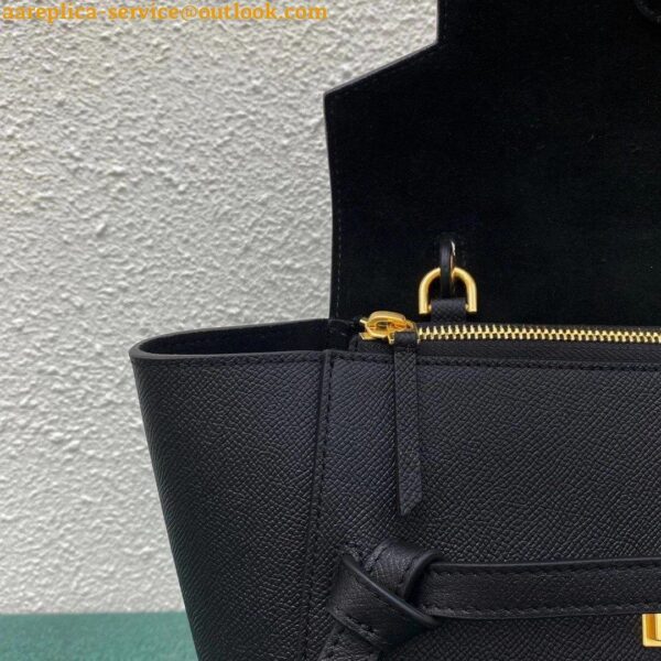 Replica Celine Micro Belt Bag In Black Grained Calfskin 13