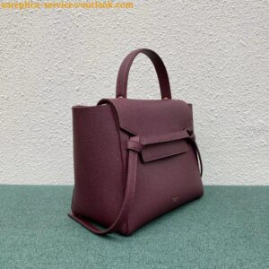 Replica Celine Micro Belt Bag In Bordeaux Grained Calfskin 2