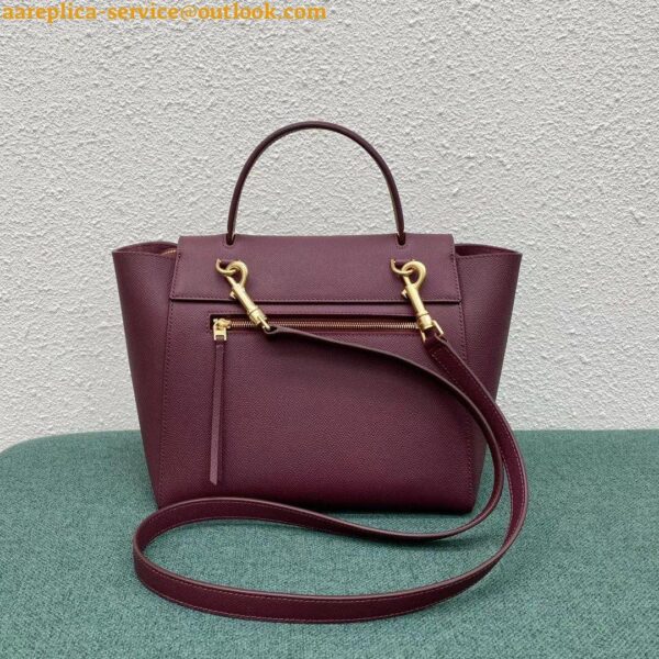 Replica Celine Micro Belt Bag In Bordeaux Grained Calfskin 8