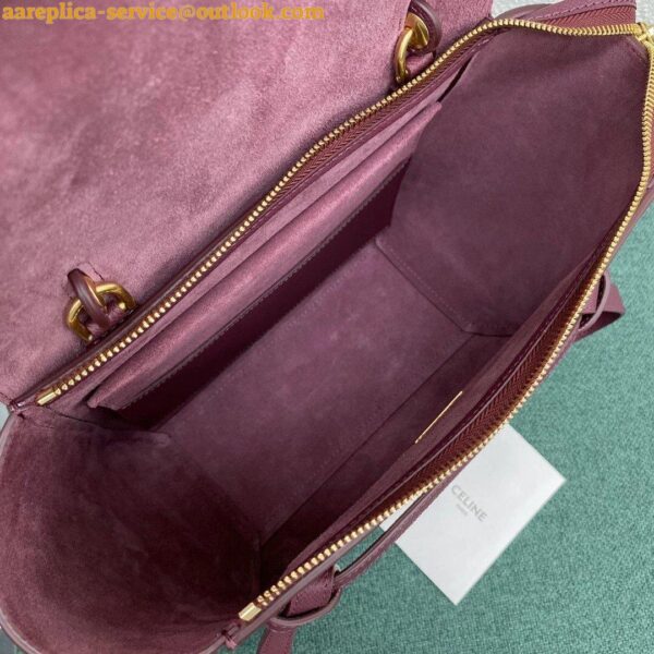 Replica Celine Micro Belt Bag In Bordeaux Grained Calfskin 9