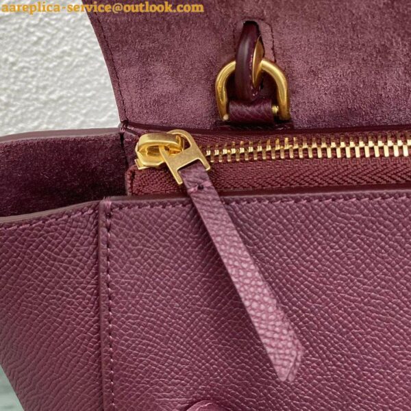 Replica Celine Micro Belt Bag In Bordeaux Grained Calfskin 17