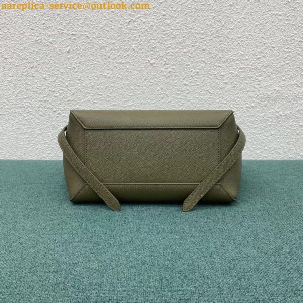 Replica Celine Micro Belt Bag In Dark Olive Grained Calfskin 6