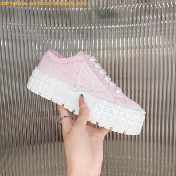 Replica Prada Nylon Gabardine Sneakers 1E260M Pink 3