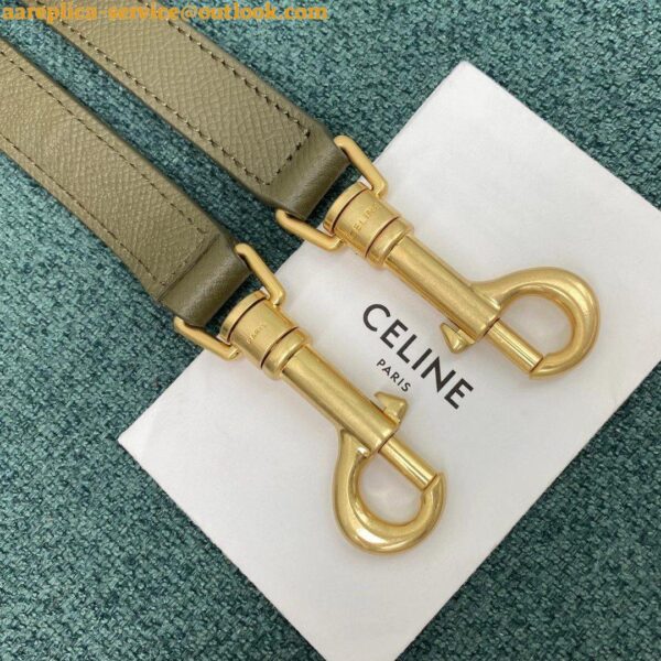 Replica Celine Micro Belt Bag In Dark Olive Grained Calfskin 10