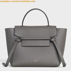 Replica Celine Micro Belt Bag In Grey Grained Calfskin