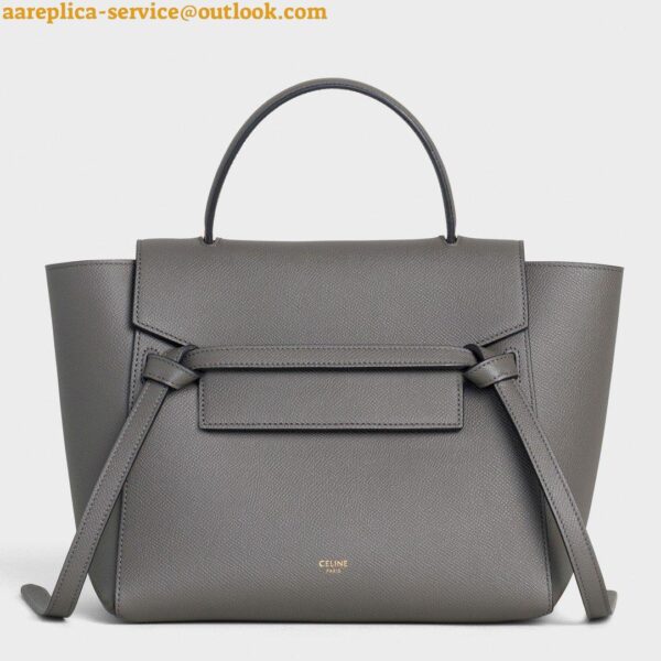 Replica Celine Micro Belt Bag In Grey Grained Calfskin 3