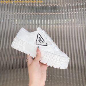 Replica Prada Nylon Gabardine Sneakers 1E260M White