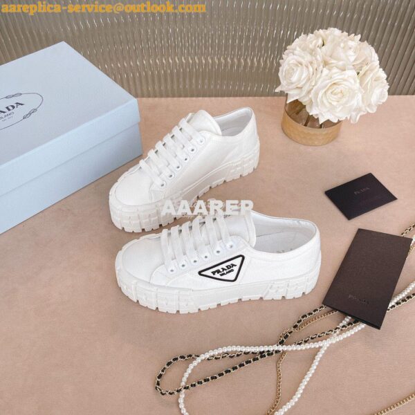 Replica Prada Nylon Gabardine Sneakers 1E260M White 5