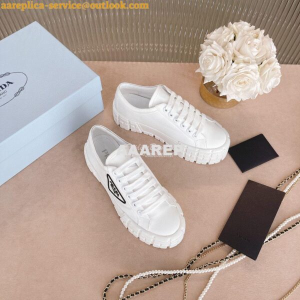 Replica Prada Nylon Gabardine Sneakers 1E260M White 6