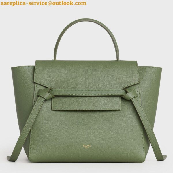 Replica Celine Micro Belt Bag In Light Khaki Grained Calfskin 4