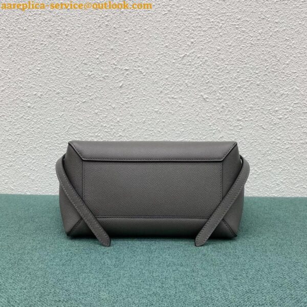 Replica Celine Micro Belt Bag In Grey Grained Calfskin 15