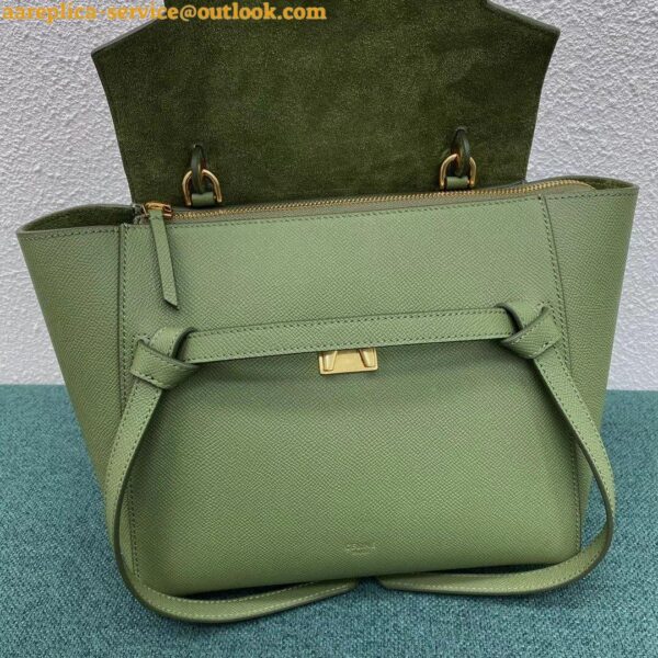 Replica Celine Micro Belt Bag In Light Khaki Grained Calfskin 7