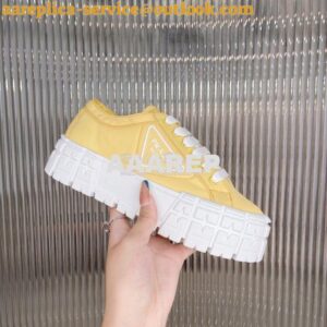 Replica Prada Nylon Gabardine Sneakers 1E260M Yellow