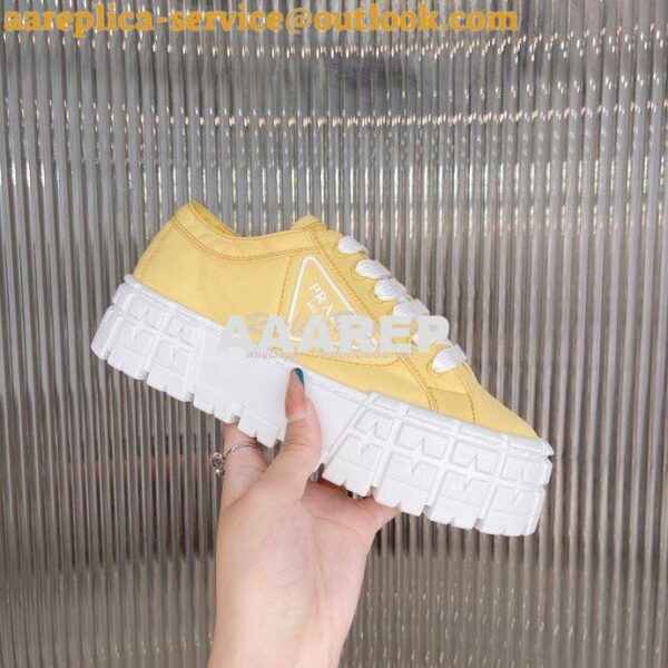 Replica Prada Nylon Gabardine Sneakers 1E260M Yellow 3