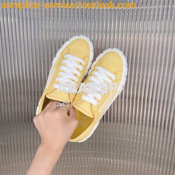 Replica Prada Nylon Gabardine Sneakers 1E260M Yellow 4