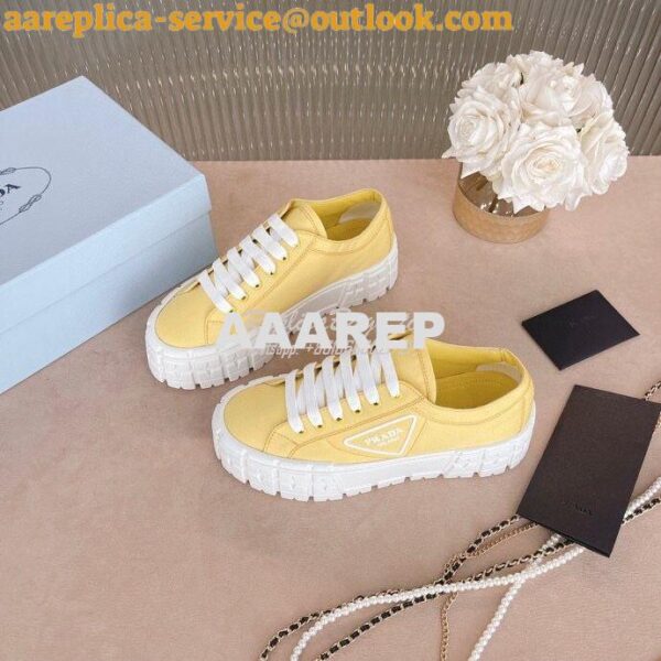 Replica Prada Nylon Gabardine Sneakers 1E260M Yellow 5