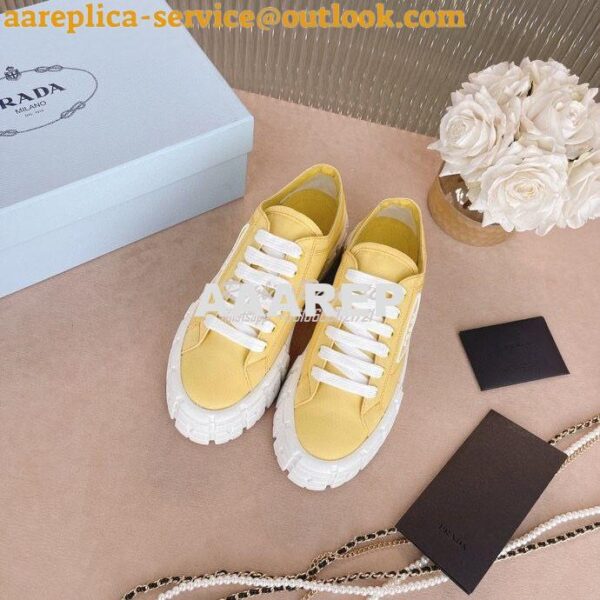 Replica Prada Nylon Gabardine Sneakers 1E260M Yellow 6