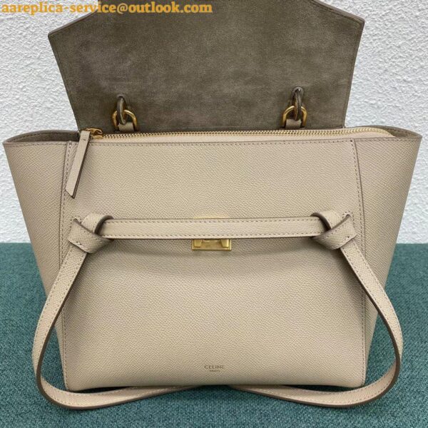 Replica Celine Micro Belt Bag In Light Taupe Grained Calfskin 6