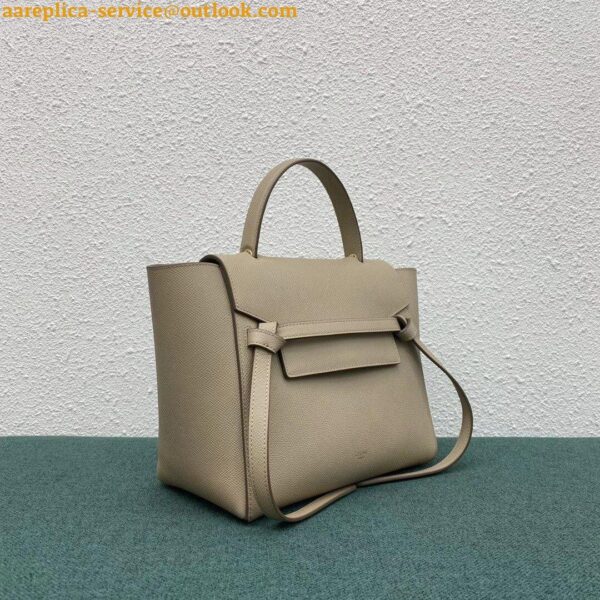 Replica Celine Micro Belt Bag In Light Taupe Grained Calfskin 9