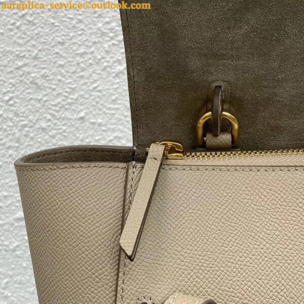 Replica Celine Micro Belt Bag In Light Taupe Grained Calfskin 13