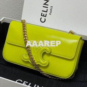 Replica Celine Chain Shoulder Bag Cuir Triomphe In Shiny Calfskin 1992