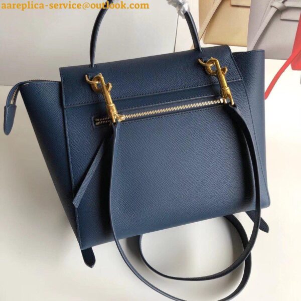 Replica Celine Micro Belt Bag In Navy Blue Grained Calfskin 7