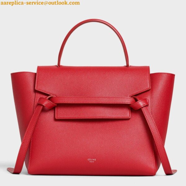 Replica Celine Micro Belt Bag In Red Grained Calfskin 5