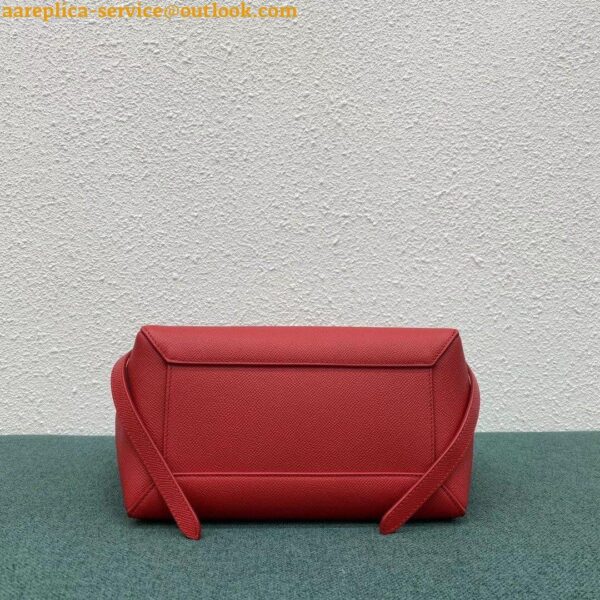 Replica Celine Micro Belt Bag In Red Grained Calfskin 7