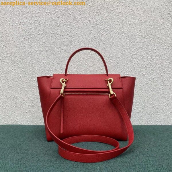 Replica Celine Micro Belt Bag In Red Grained Calfskin 8