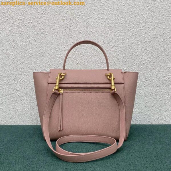 Replica Celine Micro Belt Bag In Vintage Pink Grained Calfskin 13