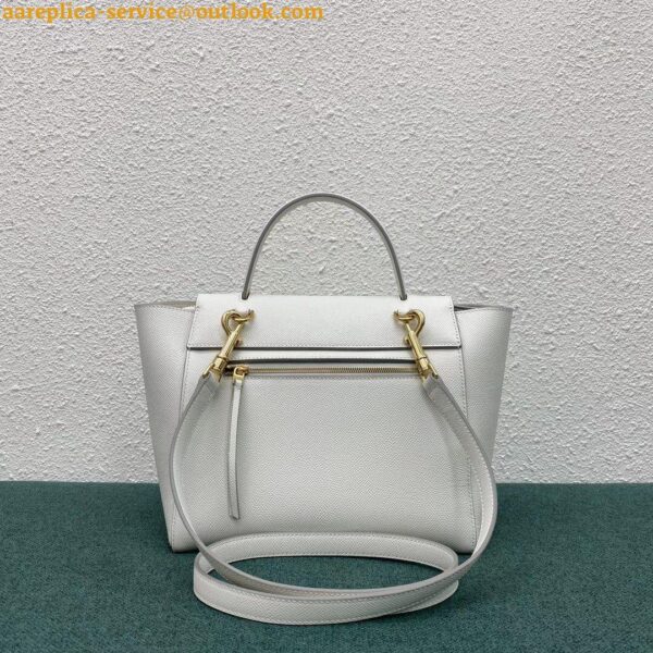 Replica Celine Micro Belt Bag In White Grained Calfskin 4